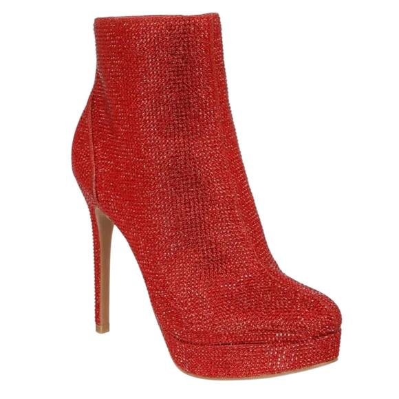 Thalia Sodi Women's Chiara Platform Embellished Dress Booties Red Size 6 - Picture 1 of 5
